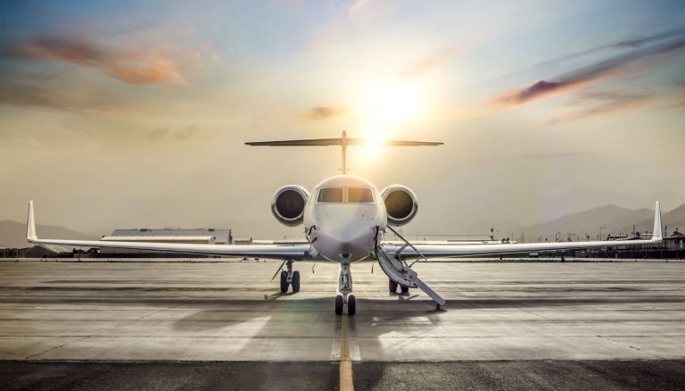 Private jets on the ramp ready for passenger charter flights from Kentucky